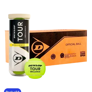 Cajón Pelotas Dunlop Tour Brilliance Tenis (Pack x24)